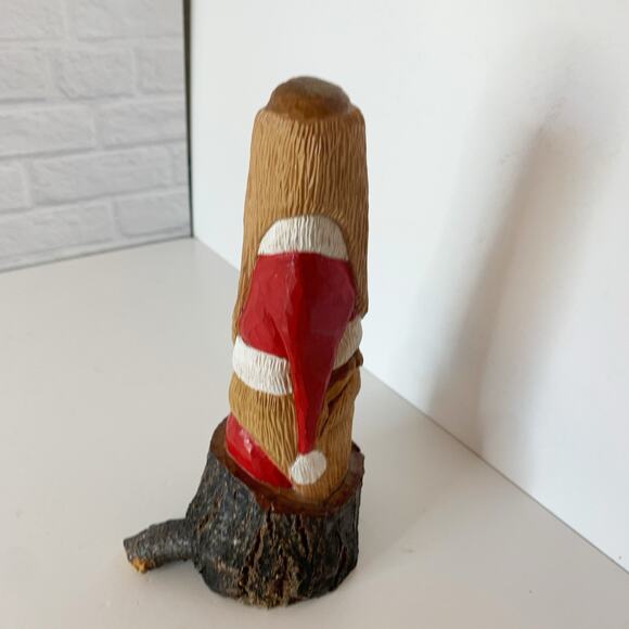 Santa Gnome Elf 2 Man Wood Hand Carved Figure W Dawydenko Minnesota Folk Art - Picture 4 of 9